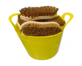 Bucket of 8in Bassine Bristle Scrubbing Brushes